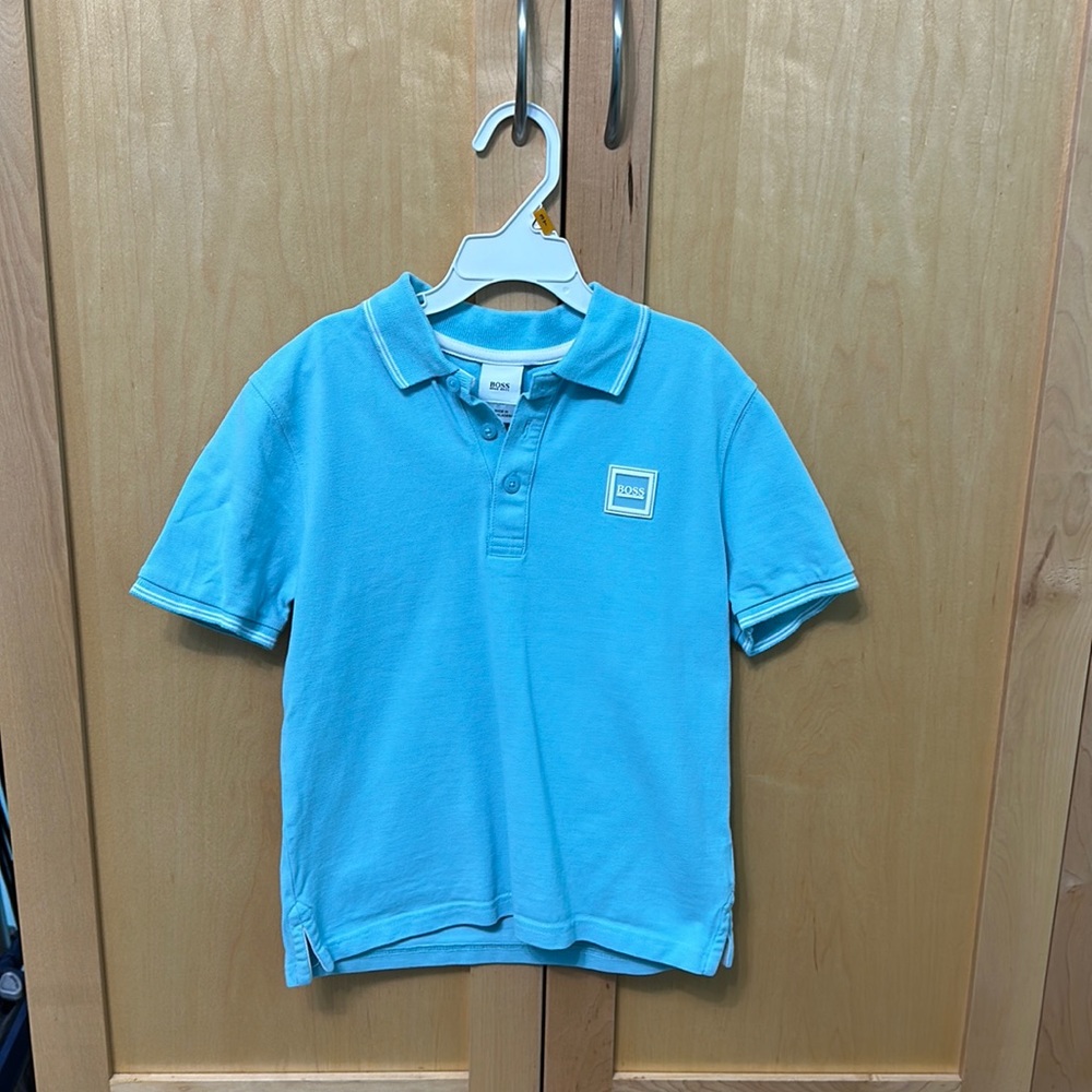 boss T - shirts white & baby blue boys size 10-12